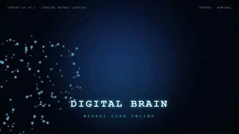 Abstract digital brain network animation with neural connections and system Stock Footage 345752749