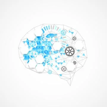 Abstract digital brain,technology concept. Stock Illustration