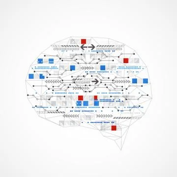 Abstract digital brain,technology concept. Stock Illustration