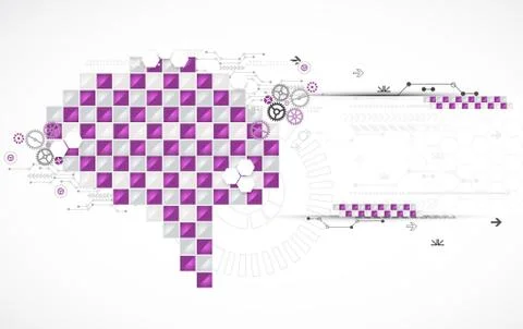 Abstract digital brain,technology concept. Stock Illustration
