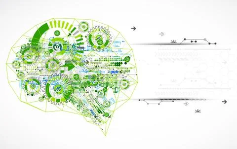 Abstract digital brain,technology concept. Stock Illustration
