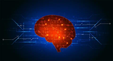 Abstract digital brain,technology concept. Vector Stock Illustration