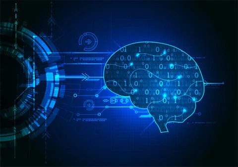 Abstract digital brain,technology concept. Vector Stock Illustration