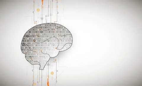 Abstract digital brain,technology concept. Vector 스톡 일러스트