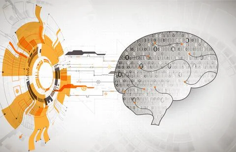 Abstract digital brain,technology concept. Vector Stock Illustration