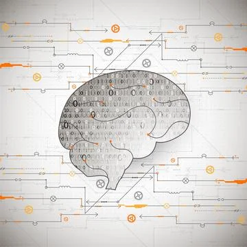 Abstract digital brain,technology concept. Vector Stockillustratie