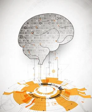 Abstract digital brain,technology concept. Vector Stock Illustration