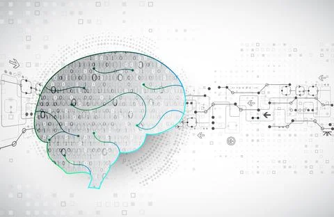 Abstract digital brain,technology concept. Vector Stock Illustration