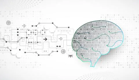 Abstract digital brain,technology concept. Vector Stock Illustration