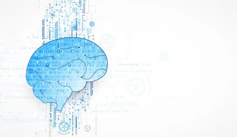 Abstract digital brain,technology concept. Vector 库存插图