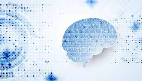 Abstract digital brain,technology concept. Vector Stock Illustration