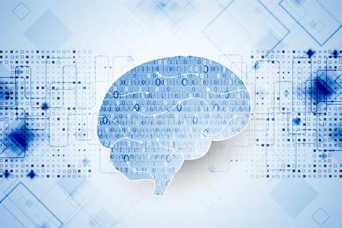 Abstract digital brain,technology concept. Vector Stock Illustration