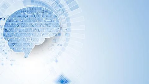 Abstract digital brain,technology concept. Vector Stock Illustration