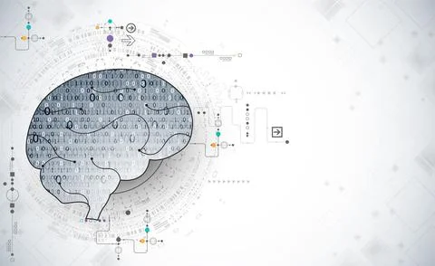 Abstract digital brain,technology concept. Vector Stock Illustration