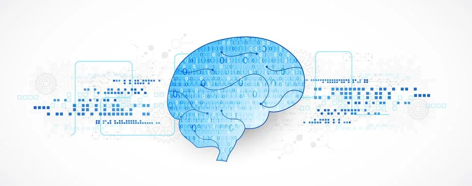 Abstract digital brain,technology concept. Vector 스톡 일러스트
