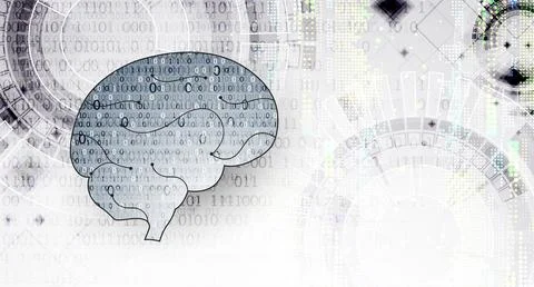 Abstract digital brain,technology concept. Vector Stock Illustration