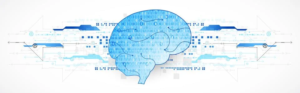 Abstract digital brain,technology concept. Vector Stock Illustration