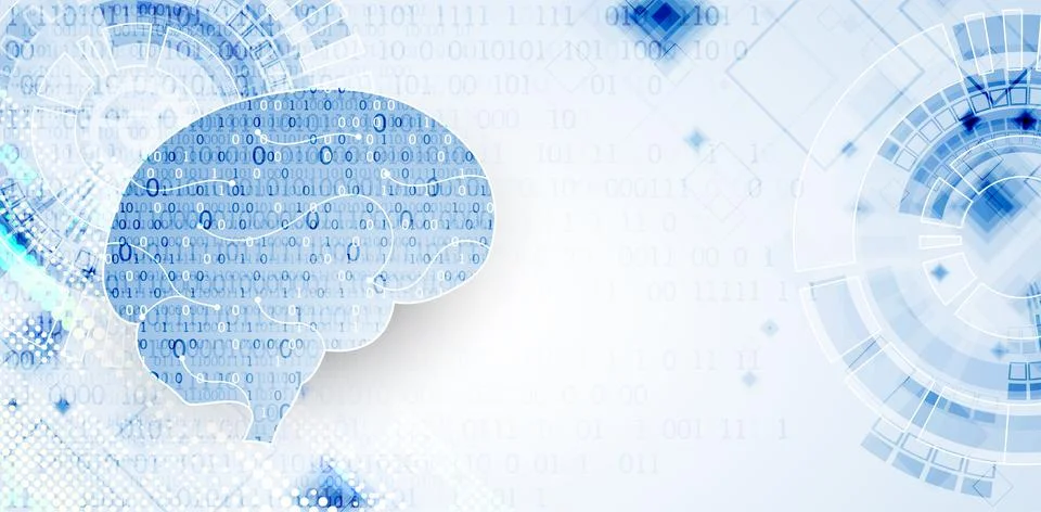 Abstract digital brain,technology concept. Vector Stock Illustration