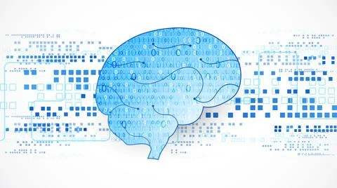 Abstract digital brain,technology concept. Vector 库存插图