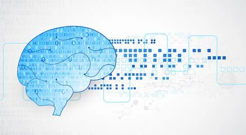 Abstract digital brain,technology concept. Vector Stock Illustration