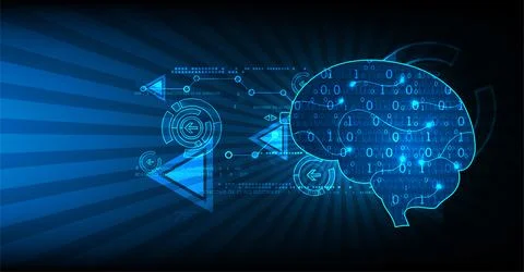 Abstract digital brain,technology concept. Vector Stock Illustration