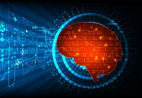 Abstract digital brain,technology concept. Vector Stock Illustration