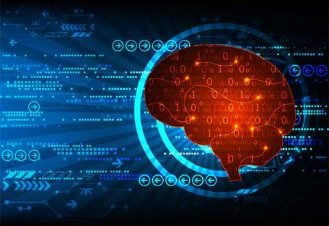 Abstract digital brain,technology concept. Vector Stock Illustration