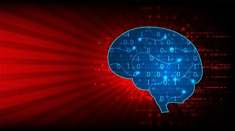 Abstract digital brain,technology concept. Vector Illustrazione stock