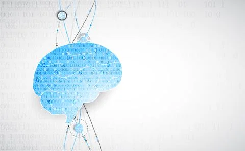 Abstract digital brain,technology concept. Vector Stock Illustration