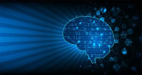 Abstract digital brain,technology concept. Vector Stock Illustration