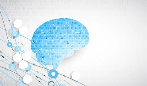 Abstract digital brain,technology concept. Vector Illustrazione stock