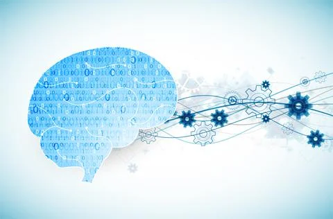 Abstract digital brain,technology concept. Vector Stock Illustration