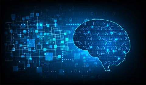 Abstract digital brain,technology concept. Vector Stock Illustration