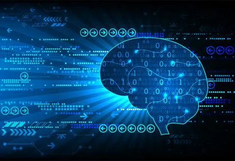 Abstract digital brain,technology concept. Vector Stock Illustration
