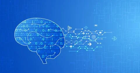 Abstract digital brain,technology concept. Vector Stock Illustration