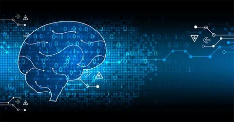 Abstract digital brain,technology concept. Vector Stock Illustration