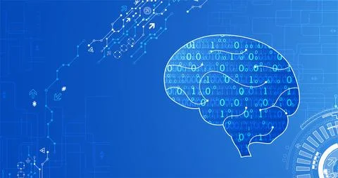 Abstract digital brain,technology concept. Vector 库存插图