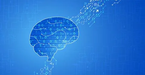 Abstract digital brain,technology concept. Vector Stockillustratie