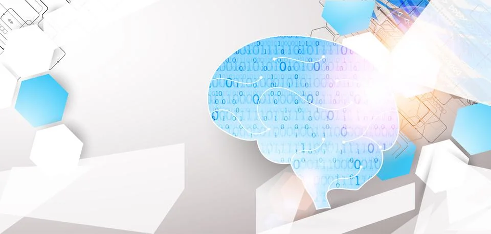 Abstract digital brain,technology concept. Vector Stock Illustration