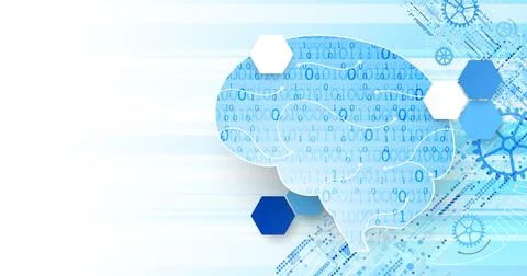 Abstract digital brain,technology concept. Vector 스톡 일러스트