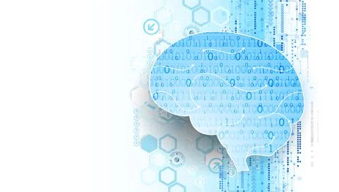 Abstract digital brain,technology concept. Vector Stock Illustration