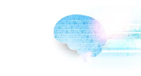 Abstract digital brain,technology concept. Vector Stock Illustration