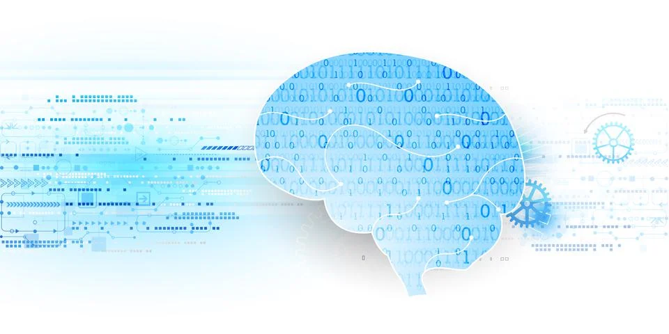 Abstract digital brain,technology concept. Vector Stock Illustration