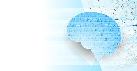 Abstract digital brain,technology concept. Vector Stock Illustration