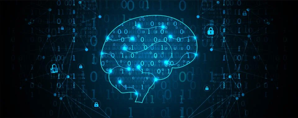 Abstract digital brain,technology concept. Vector Stock Illustration