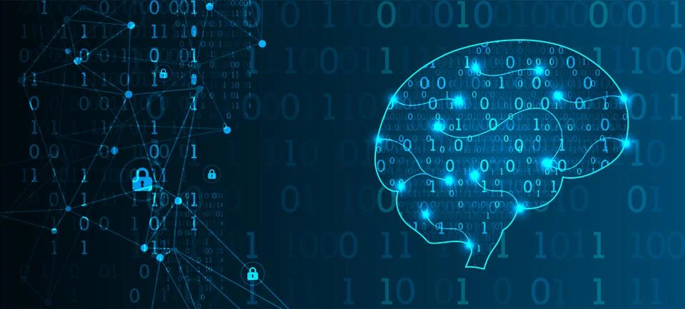 Abstract digital brain,technology concept. Vector Stock Illustration