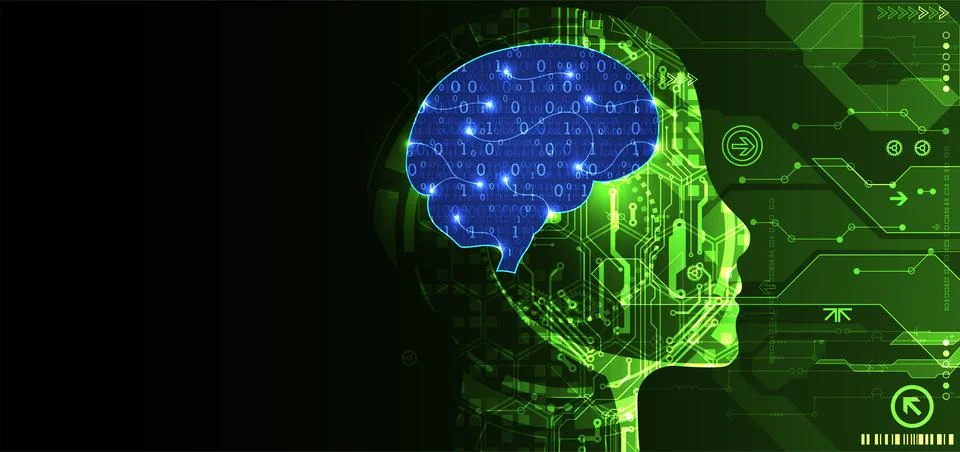 Abstract digital brain,technology concept. Vector Stock Illustration