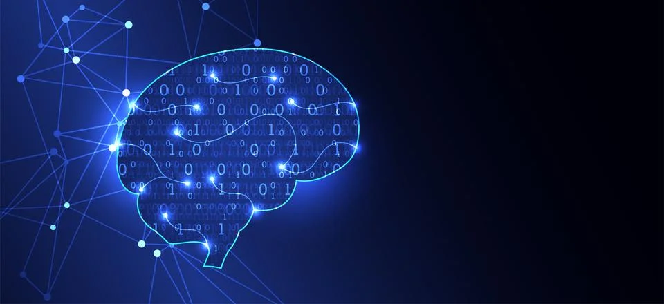 Abstract digital brain,technology concept. Vector Stock Illustration