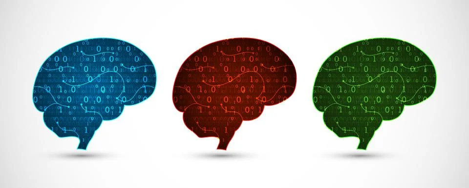 Abstract digital brain,technology concept. Vector Stock Illustration