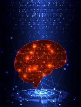 Abstract digital brain,technology concept. Vector Stock Illustration